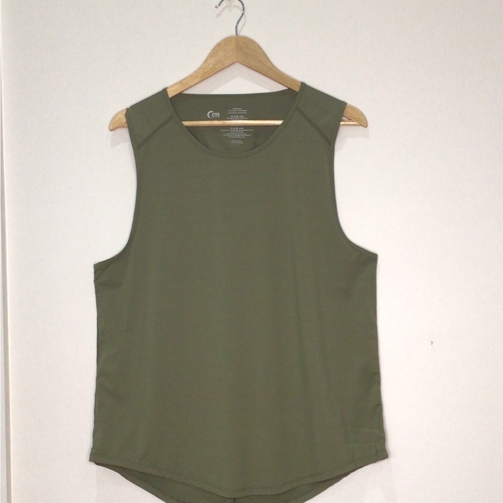 ZYIA Active Olive Green Horizon Keyhole Back Sleeveless Tank Top Size XXL - Picture 3 of 8